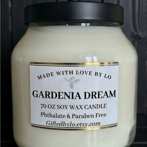 LARGE ROOM CANDLE 70 OZ SOY WAX CANDLE BIG ASS CANDLE GARDENIA DREAM